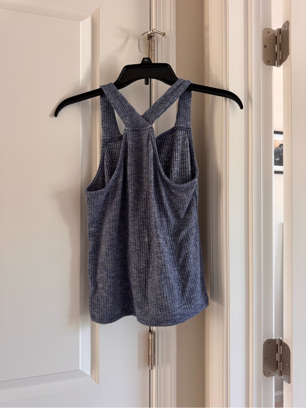 GAP Heathered Navy Ribbed Crossback Tank - Picture 3 of 3